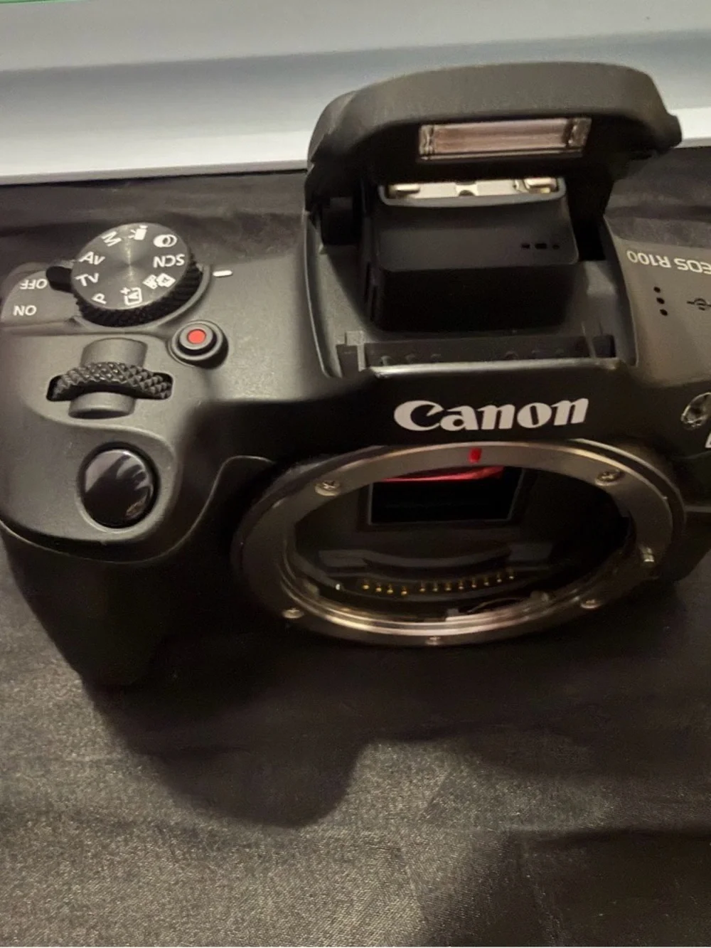 Canon Black Mirrorless EOS Camera Body with Visible Sensor